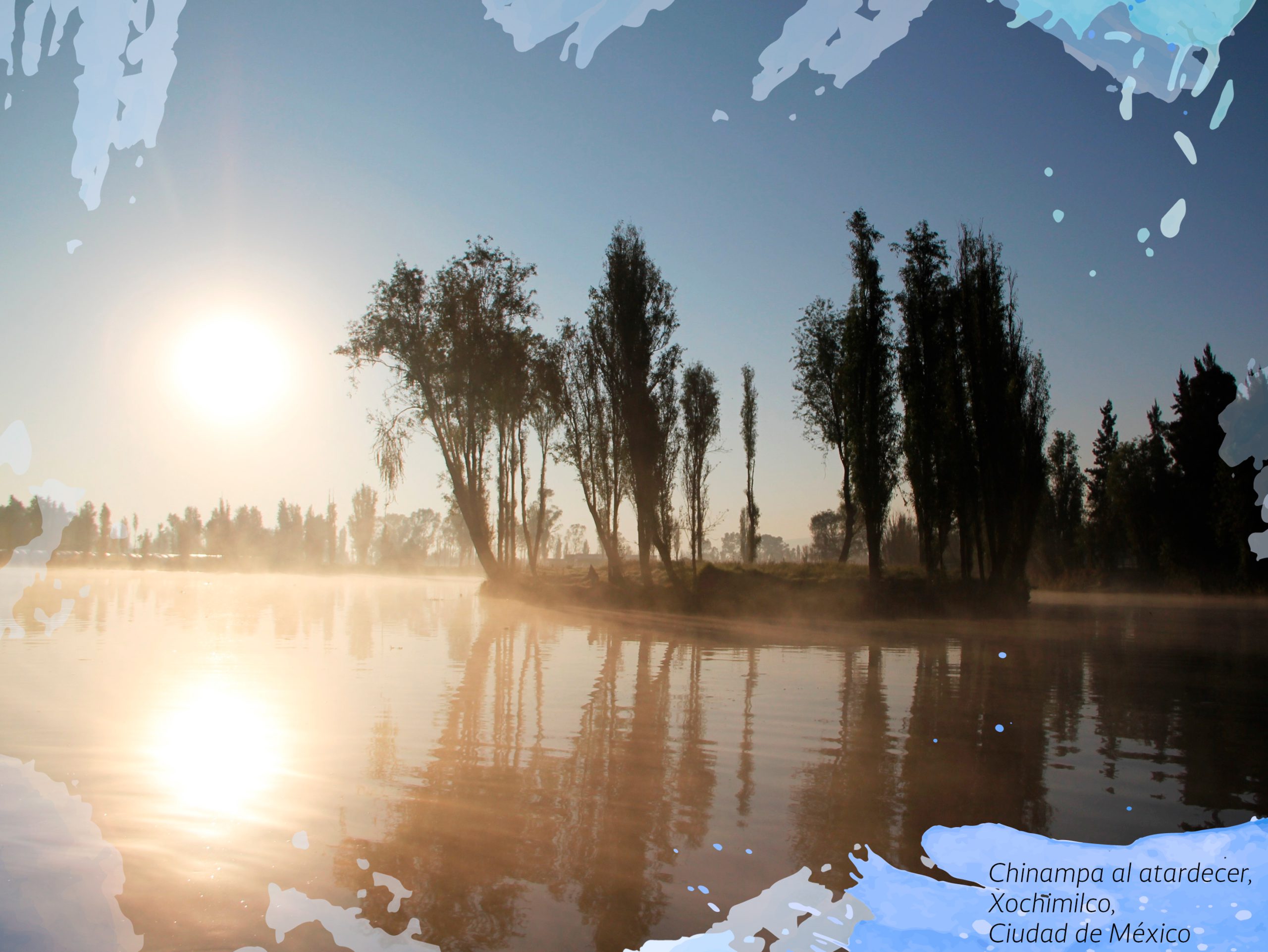 Chinampa al atardecer, Xochimilco, Ciudad de México